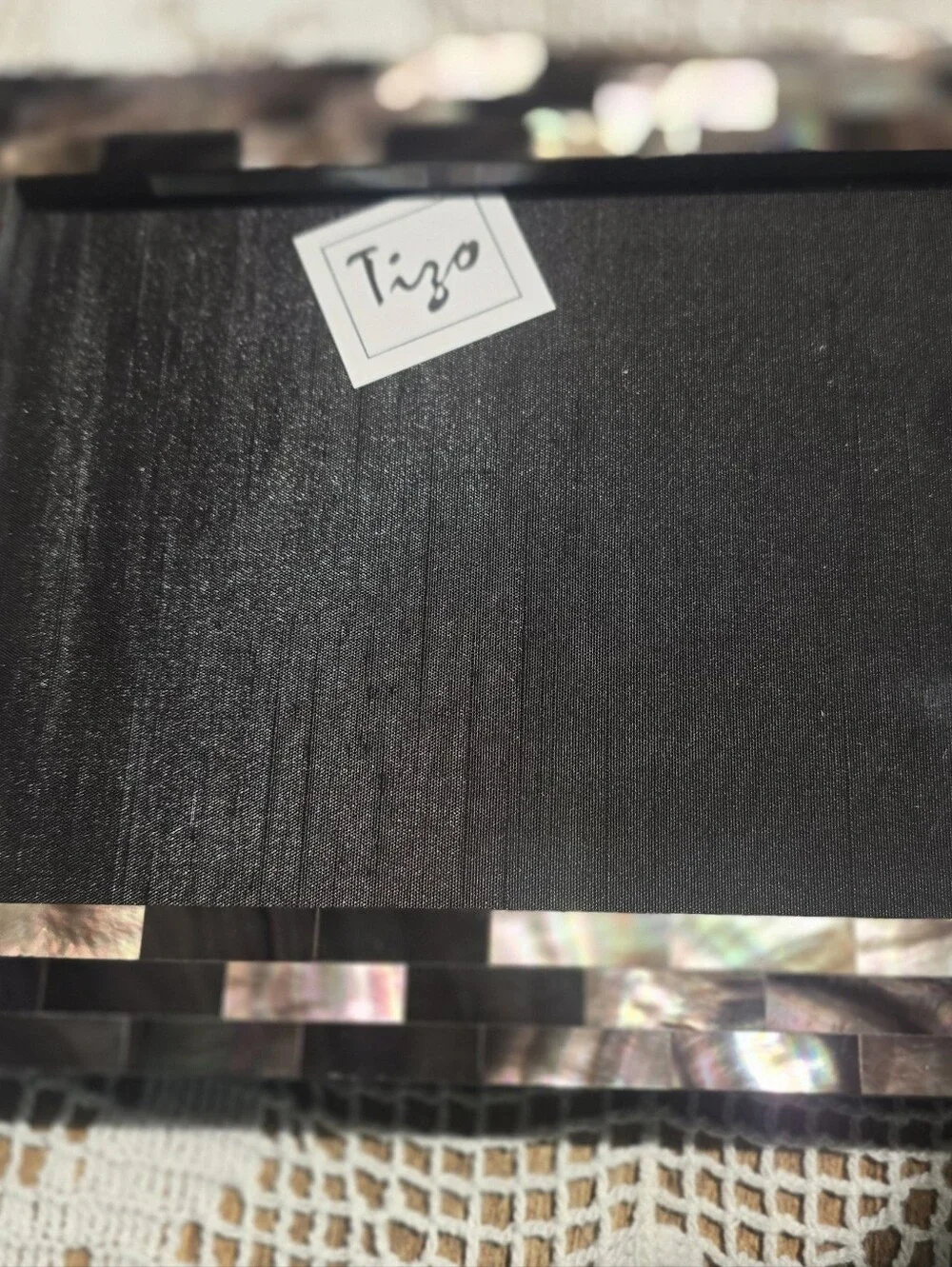 TIZO Black Mother-of-Pearl Mosaic Photo Frame 5x7 NEIMAN MARCUS